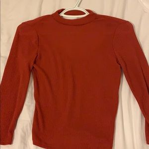 Forever 21 Red open back long sleeve top